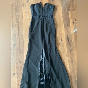Bariano Australia black strapless EVENING gown